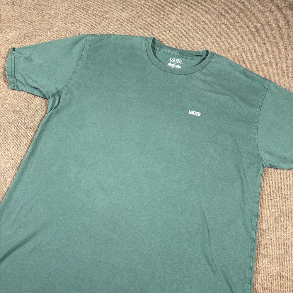Vans T Shirt Mens Large Teal Cotton Classic Fit Short Sleeve Crew Neck Pullover
